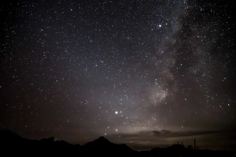 The Milky Way over the Chisos Mountains in Big Bend National Park